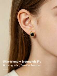 1 Pair Gold Elegant Exquisite Jewelry Cute Summer Vintage Fashion Minimalist Niche Elegant Versatile Dangle Artificial Zirconia Pierced Ear Stud Earrings Set Suitable For Women Daily Wear Holiday Wedding Banquet - Gold - View 1