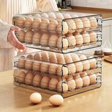 Multifunctional Large Capacity Egg Storage Box, Drawer-Style Plastic Egg Holder, Kitchen And Refrigerator Airtight Fresh-Keeping Container - Multicolor - View 7