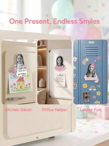 1pc Custom Photo And Text Birthday Fridge Magnet,Personalized Kids Portrait Refrigerator Sticker,Custom Happy Birthday Decor Cute Pink Magnet - Multicolor - View 2