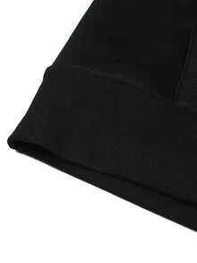 Spring/Autumn Men's Casual Solid Color Minimalist Versatile Loose Fit Sweatshirt Jacket - Black - View 6