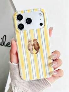 Cute Holding Hands Otter Baby Striped Phone Case - Multicolor - View 2