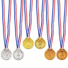 6件組金、銀、銅色獎牌，適用於遊戲與慶祝活動、籃子填充物、道具、獎勵、競賽、體育賽事、學校體育活動與家庭聚會、派對小禮物 - A - 查看 10