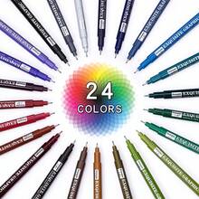 GuangNa 12/24 Colors Vintage Style Ink Pen, 0.5mm Nib, Smooth And Even Ink Flow. Perfect For Line Art, Doodling, Comic Design, Sketching, And Outlining. Professional Art Supplies. - Sets - View 8