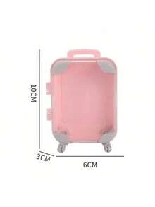 1pc Mini Suitcase - Durable Colorful ABS Trolley Bag, Suitable For Teens And Storage Use - Dollhouse - Perfect For Travel, Parties And Small Item Organization. (Multiple Colors Available) - Multicolor - View 7