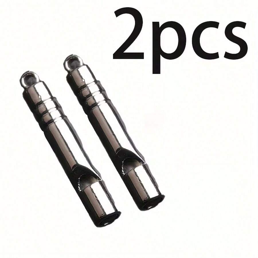 2pcs Titanium Alloy Emergency Whistles, - Loud, Durable Outdoor Hiking, Camping And Adventure Sports Survival Gear - Multicolor - View 1