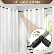 Heavy Duty 1 Inch Corner Curtain Rods Set 30-76 Inch Curtain Rod For Windows L Shaped Curtain Rods Window Curtain Rods Set - Black - View 2