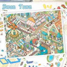 New Large Scene Stickers With Positioning Lines, Adult Landscape Stickers, House Stickers, Miniature Scene Stickers, Scenery Stickers, Landscape Stickers, Manual Stickers, Reusable, Multiple Sizes Available - A - View 4