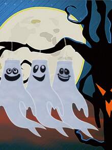 2pcs/Set Halloween Hanging Ghost Demon Spirit Pendant, Suitable For Decoration Venue Props - Demon Ghost Pendant - View 2
