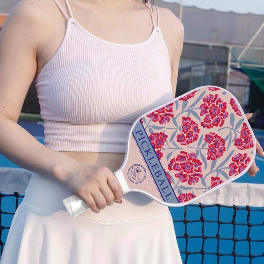 Pickleball Paddle Set Lightweight Pickleball Racket For Adults & Beginners Pickleball Paddle Set With 2 Balls Pattern Pickleball Paddle Lightweight Fashion Pickleball Racket Sports Gift - Beige - View 1