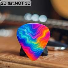 6pcs 2D Flat Triangle Guitar Picks, High-Quality Plastic Material, Cyberpunk Virtual Seoul Style Gradient Flowing Hair Digital Skin Texture Print, Personalized Musical Instrument Picks, Creative Holiday Gift For Music Lovers And Tech Enthusiasts - Multicolor - View 8