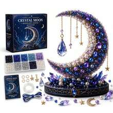 Beaded Moon Cat DIY Kit, 3D Starry Night Embroidery Sewing Set, Handmade Cat Desktop Ornament Gift (Excluding Color Box) - #G (No Color Box) - View 5
