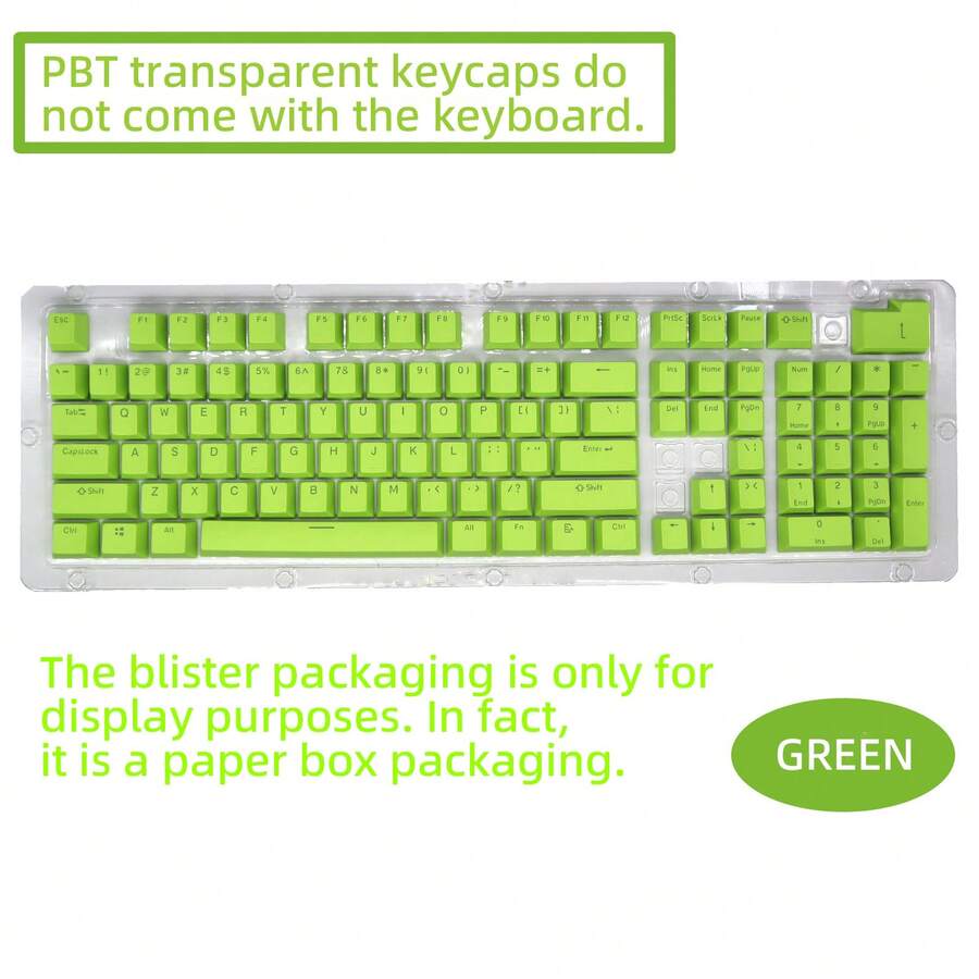HXSJ Teclas de teclado mecánico PBT de colores compatibles con ABS de inyección doble con caracteres translúcidos, teclado no incluido - Ver 1