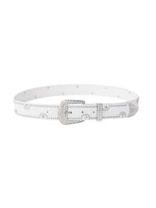 1pc Women's Buckle Belt With Chain Decoration, Vintage Artistic Style, Versatile Leather Belt For Men And Women - Belt - View 3