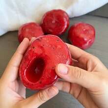 Pelota de apretar tipo granizado de sandía hecha a mano, juguete antiestrés con textura granular, sonido de crujido de nieve, moldeable, gran sensación táctil, juguete de dedos para adolescentes para desahogarse y relajarse, regalo de cumpleaños y festivo para familia y amigos - Multicolor - Ver 3