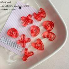 Acrylic Transparent Rainbow Large Hole Q-Version Letter Beads Straight Hole Beads Scattered Beads Handmade DIY Mobile Phone Chain Necklace Accessories - Multicolor - View 6
