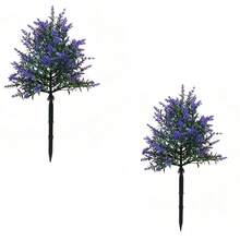 1pc/2pcsArtificial Plant With Ground Stake, 45cm/17.55in, Lavender Tree, For Outdoor Summer Decoration, Artificial Lavender Bouquet, Suitable For Home Garden, Porch, Patio, Hawaiian Party, Indoor And Outdoor Decor - Violet Purple - View 10