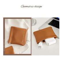 1 buah Tas Penyimpanan Portabel untuk Perjalanan, Kantong Pengatur Kabel Data Mini & Earphone Berkabel - Coklat - View 6