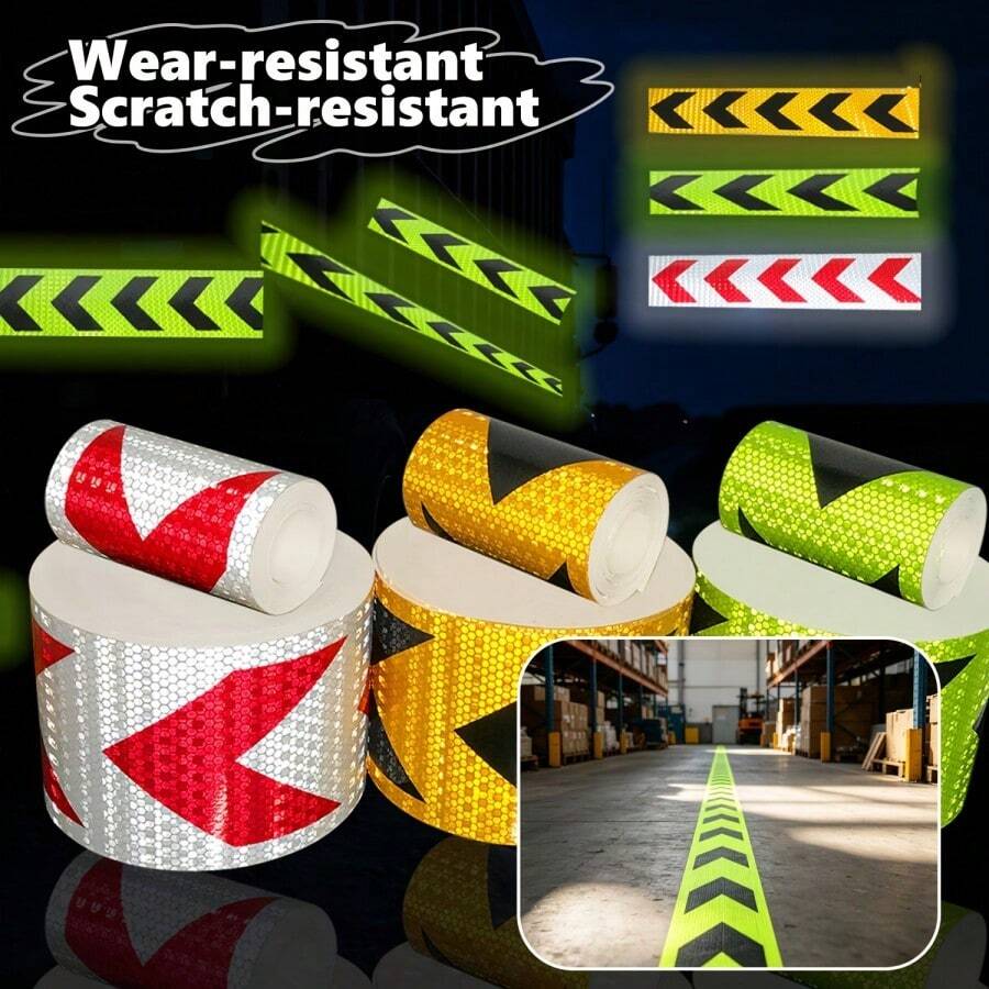 5cm*3 Meters High Visibility Reflective Tape Reflective Indicator Sign Sticker Suitable For Various Scenarios - Multicolor - View 1
