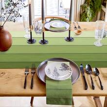 1pc Summer Gradient Moss Green Style Tablecloth - Rustic Wood Grain Print Rectangular Polyester Table Mat, Suitable For Indoor/Outdoor Kitchen, Garden Party, Restaurant Decor - View 4
