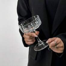 1個復古高端優雅綠色蓮花莖玻璃杯，多用途適用於果汁、水、飲品，適合早餐、下午茶、派對 - 彩色 - 查看 4