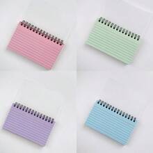 1pc/4pcs Multicolor Spiral Bound Grid Sticky Note Cards, 200 Sheets Total (50 Sheets Per Color). Equipped With PVC Cover, Size 2.95 * 4.92 Inches. Metal Spiral Binding, Portable, Color-Coded Tear-Off Coil Notebook American Style Sticky Note Index Cards Vocabulary Notebook Small Notebook - Multicolor - View 8