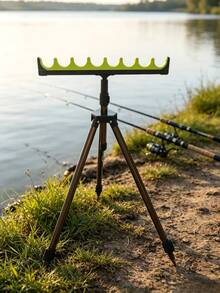 1 Retractable And Adjustable Fishing Rod Holder With Slots To Hold Multiple Fishing Rods At The Same Time; Stable And Anti-Slip, Firmly Fixed On The Ground, Suitable For Wild Fishing, Lake And Reservoir Angling - Multiple Specifications - View 1