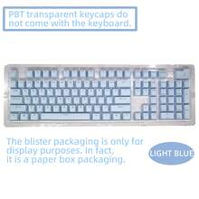 HXSJ Teclas de teclado mecánico de color azul PBT, caracteres translúcidos moldeados por inyección de doble disparo ABS, compatibles con teclados mecánicos, teclado no incluido - Ver 3