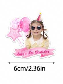 UNICCUT 24/48pcs Customized Portrait Photo Name Birthday Party Outline Stickers Personalized Face Gift Card Seal Stickers Dance Party Event Water Cup Adhesive Stickers - Multicolor - View 3