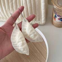 4 piezas de juguetes blandos y apretables con forma de dumpling realista y creativa, accesorios para aliviar el estrés, suministros para fiestas festivas, recuerdos de fiesta, decoración de escritorio, adecuados como regalos, obsequios de fiesta, colgantes para bolsos, regalos de cumpleaños - A - Ver 3
