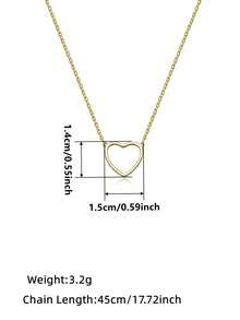 1 pieza Hermoso collar con colgante en forma de corazón, adecuado para que las mujeres lo usen, aplicable para boda, compromiso, aniversario, fiesta, regalo del Día de San Valentín - Amarillo Oro - Ver 4