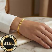 2pcs/Set 316L Stainless Steel High Quality Fashion Elegant 3:1 Bracelet & Necklace Set, Suitable For Women's Ball, Party, Gathering, Date, Gift For Friends - Bracelet and Necklace Set - View 2