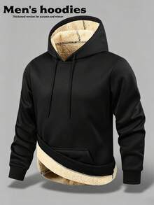 1pc Men's Sports Casual Sweatshirt, Long Sleeve Pullover Sweatshirt, Sports Casual Winter Commute Long Sleeve Top - Black - View 2