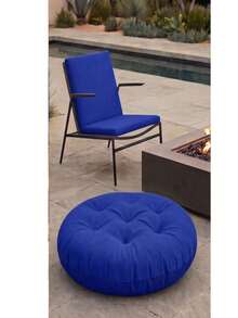 Ultra-Comfortable Round Seating Cushion - 40x40 Cm Fluffy Style - Blue - View 1
