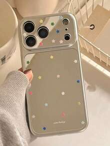 日韓風 Ins 極簡彩色小星星鏡面手機殼，適用 Apple 17 Pro Max、16 Pro、New 17、14 Pro、15 Pro、18 Pro Max，創意女款全包防摔手機保護殼 18 - 銀色 - 查看 4