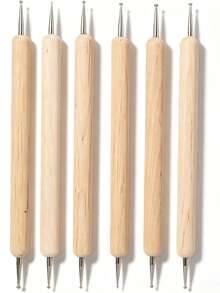 Set di 5 pezzi di strumenti per arte di unghie a puntini, strumenti a doppia estremità per puntini, pennelli per arte di unghie, set di strumenti per arte di unghie a punta, strumenti per puntini a punta sferica, adatti per pittura su rocce, modellazione in argilla, arte in rilievo, mandala, strumenti per design di arte di unghie, forniture per arte di unghie - Castano - Visualizzare 7