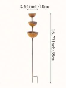 Vintage Rusty Metal Rainwater Collector - With Bird Feeder And Bee Waterer, Exquisitely Designed, Natural Finish, Perfect For Hummingbirds, Birds And Insects, Garden Water Feature, Yard Decor, Elegant Bird Bath, Spring Garden - A - View 5
