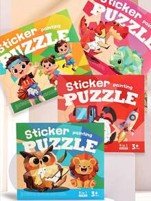 Children's 3D Sticker Puzzle, Sticker Puzzle Picture Book, Preschool Quiet Book, Montessori Kindergarten Learning Activity, Suitable For Children 3 Years And Older, Educational Matching Autism Sensory Travel Toy - Multicolor - View 4