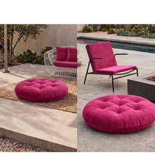 Ultra-Comfortable Round Seating Cushion - 40x40 Cm Fluffy Style - Hot Pink - View 2