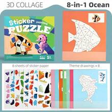 Children's 3D Sticker Puzzle, Sticker Puzzle Picture Book, Preschool Quiet Book, Montessori Kindergarten Learning Activity, Suitable For Children 3 Years And Older, Educational Matching Autism Sensory Travel Toy - Multicolor - View 16