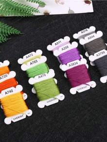 Chỉ thêu 80 màu/50 màu/24 màu, chỉ thêu chữ thập nhiều màu, bộ chỉ thêu, bộ thủ công DIY cho người mới bắt đầu thêu - Nhiều màu - Xem 3