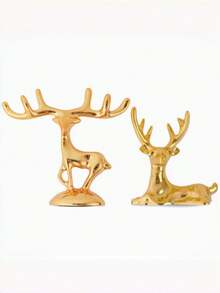 2pcs Plastic Deer Shaped Decor, Suitable For Home Decor, Living Room, Bedroom, Study, Wedding Occasions, Holiday Decoration, Also Best Holiday Gift, Can Also Be Used For Display Shelf Decoration And Halloween Gift - B - View 11