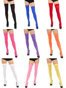 Women's Nylon Over-The-Knee Socks, Student Style, Opaque, Y2K Style, Comfortable Socks - Multicolor - View 1