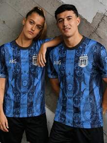 Argentina Men's & Youth Football Jersey, South American Round Neck Design Comfortable Top, Suitable For Match, Daily Wear, Gift Sports Fall - Blue - View 10