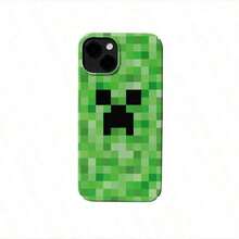 Minecraft 1件裝 Creeper 像素風手機殼，綠色方塊 3D 紋理，柔軟防摔保護殼，遊戲玩家專屬配件，創意個性化裝飾殼，重現經典 MC 元素 - 彩色 - 查看 4