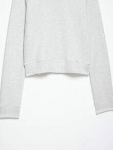 DEEKA Autumn New Women's European And American Style Fashion Minimalist Versatile Button & Zipper Sweatshirt Jacket Coat - Light Grey - View 5