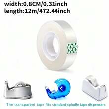 24 Rolls/48 Rolls Transparent Tape, Suitable For Gift Wrapping, Stationery And Office Supplies, Handmade Crafts And Home Use, High-Quality Transparent Tape, Compatible With Tape Dispenser - Default - View 2