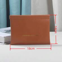 1pc Travel Portable Storage Pouch, Mini Organizer Bag With Auto-Closing Snap, PU Coin Purse, Wired Earphone Storage Bag, Mini Portable Lipstick Makeup Bag,Back To School - Brown - View 9