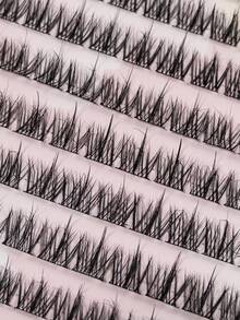 100 Pcs Self-Adhesive, Reusable, Glue-Free, Natural Looking, Suitable For Beginners False Eyelash Clusters, Individual False Eyelashes, False Eyelashes - C - View 3