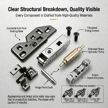 1pc Gun Gray Aluminum Frame Cabinet Door Hinge Straight Arm, Suitable For Display Cabinet And Glass Door Soft Close Damper, Metal Finish - B - View 9