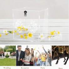 1pc Transparent Acrylic Decorative Box, DIY Large Wedding Guest Book Card Box, Elegant Gift Card Storage Box, Suitable For Weddings, Birthdays, Graduation Season, Holiday Parties, Donation Boxes, Etc. - 1PC - View 2